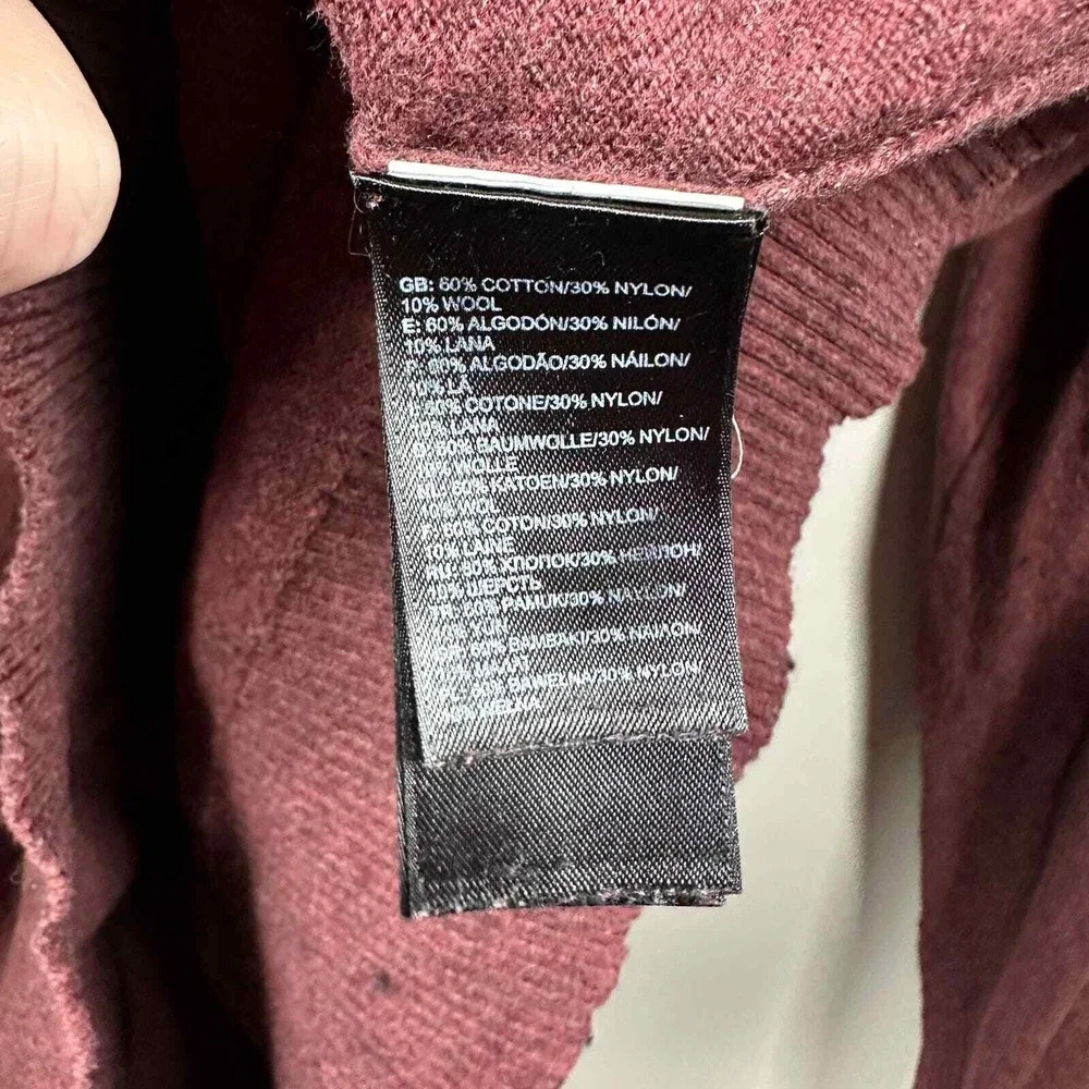 The North Face Medium Sweater Burgundy Long Sleeve Crew Neck Cotton Wool Knit